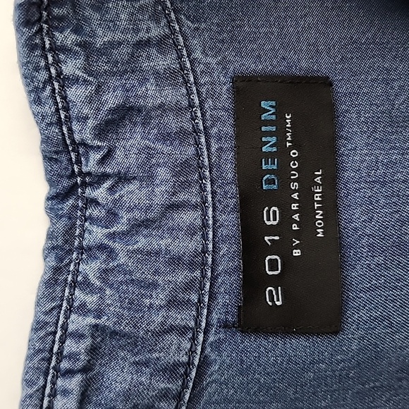 2016 Denim By Parasuco Button Up Jean Shirt Dress  Long Sleeve Size Medium - Picture 8 of 12